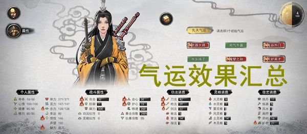 鬼谷八荒先天气运组合效果大全 天气运组合列表图汇总[多图]